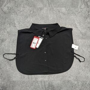 Fake Shirt Collar YEST NWT Black Plus Size  16 Chiffon Faux Dress Shirt